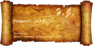 Hampel Jolán névjegykártya